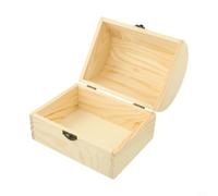 Caja de almacenamiento de madera para manualidades con parte superior arqueada, bisagras y pestillo, adecuada para recuerdos y acabados decorativos (L)