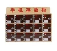 Caja de almacenamiento de madera para teléfono celular con múltiples compartimentos para una gestión eficaz del teléfono, ideal para desafíos de autocontrol, elegante accesorio de escritorio (B)