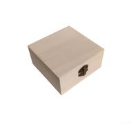 Caja de almacenamiento de madera retro, organizador de madera natural con hebilla de metal, estuche vintage para joyas, té, granos de café, pequeño recipiente de recuerdo hecho a mano (A)