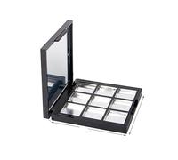 Caja de almacenamiento de maquillaje de ojos con 9 rejillas con espejo para mujeres y niñas, plato vacío para sombra de ojos, Foto