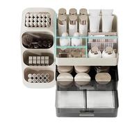 Caja de almacenamiento de maquillaje portátil, caja de almacenamiento de cosméticos, caja de almacenamiento de vanidad, estuche de cosméticos, organizador de cuidado de la piel para joyas, maquillaje