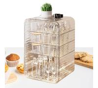 Caja de almacenamiento de maquillaje transparente | Caja de almacenamiento a prueba de polvo Organizador de tazas transparente | Organizador de almacenamiento impermeable para el hogar que ahorra