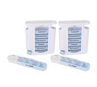 Caja de almacenamiento de medicina semanal de 2 piezas con 28 rejillas Contenedor de medicina ligero para la oficina de viajes en casa