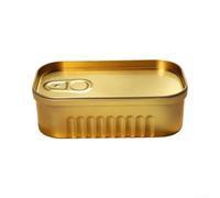 Caja de almacenamiento de metal con forma de lata de sardina para organización de objetos pequeños, recipientes herméticos para bálsamo labial, llaves, medicamentos y accesorios, 12,5 x 7 x 4 cm (125