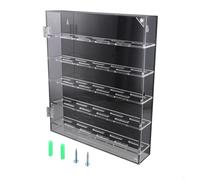 Caja de almacenamiento de monedas redonda de acrílico transparente, capacidad para 45 monedas de hasta 40 mm, estante extraíble para medallas de 70 mm, vitrina de montaje en pared para monedas de