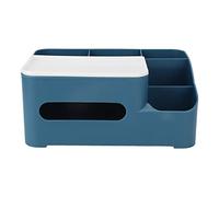 Caja de Almacenamiento de pañuelos Azul Marino, diseño con Abertura Grande, Gran Capacidad, Doble Capa, Base elevada, Caja de Papel para Sala de Estar