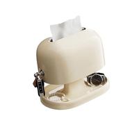 Caja de almacenamiento de pañuelos para oficina en casa y uso decorativo, práctico servilletero con estante de almacenamiento, contenedor de toallas de papel