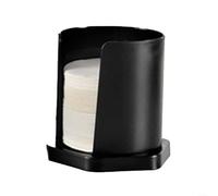 Caja de almacenamiento de papel de filtro de café, soporte redondo de aleación de aluminio para cono y ventilador, organizador con gran capacidad, negro (negro)