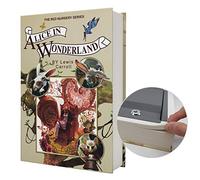 Caja de almacenamiento de papel real, caja fuerte secreta de diccionario con cerradura de código/llave, caja fuerte oculta con libro abatible (llave M, Alice)