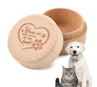 Caja de Almacenamiento de para Mascotas - Urna de Ceniza de Madera grabada, Piel de Gato de Perro, Caja de retención para de Mascotas, Dientes, Cenizas pequeñas, Almacenamiento de Animales o
