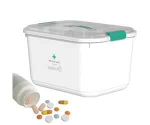 Caja de almacenamiento de pastillas, pastillero a prueba de polvo con gran capacidad, organizador de almacenamiento de pastillas con tapa, caja de transporte de pastillas para el trabajo, la escuela,