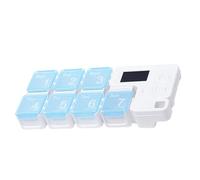 Caja de almacenamiento de pastillas que funciona con pilas, organizador de pastillas de viaje pequeño, caja de recordatorio de pastillas de pequeña dimensión, almacenamiento de pastillas de 7 días con