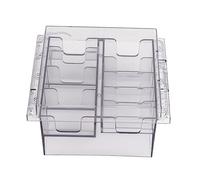 Caja de Almacenamiento de Peine Límite, Caja Organizadora de Partición para Cortapelos de Plástico con Cubierta Extraíble, Gran Capacidad para Posicionar la Pinza (Gris