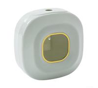 Caja de almacenamiento de película adhesiva montada en la pared con ventana transparente para cocina, fundas de plástico y organizador de bolsas, blanco, verde menta, borde dorado Van Gogh (verde