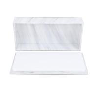 Caja de almacenamiento de pestañas postizas, organizador de extensión de pestañas a prueba de polvo acrílico de agua en espesas con cubierta, herramienta de almacenamiento de (Textura blanca)