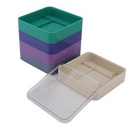 Caja de almacenamiento de piezas de reloj, caja de almacenamiento de piezas de reloj de 5 capas Contenedor de almacenamiento de herramientas de reloj Soporte de movimiento de reloj(square)