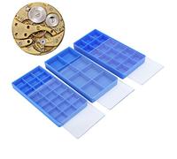 Caja de almacenamiento de piezas,organizador de piezas de reloj con compartimento,caja de almacenamiento de plástico transparente,organizador de piezas de reloj,caja de almacenamiento de piezas de