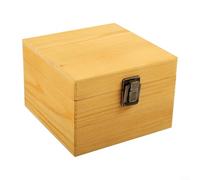 Caja de almacenamiento de pino macizo con cerradura de metal, organizador de madera para recuerdos y documentos, caja de manualidades hecha a mano, tamaños S, M, L (S: 14,5 x 14,5 x 10 cm)