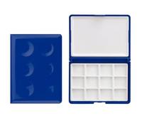Caja de almacenamiento de pintura de 12 secciones, paleta de acuarela portátil para artistas, estudiantes, bocetos al aire libre y clases de arte, almacenamiento acrílico