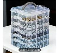 Caja de almacenamiento de plástico apilable para herramientas, caja de clasificación de piezas de tornillos y pernos de varias capas, caja de almacenamiento de piezas portátil de sobremesa. 5layers-tr