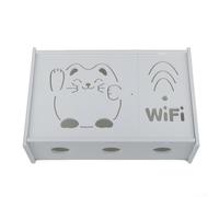Caja de almacenamiento de plástico blanco montado en la pared para sala de estar, sostiene módem y decodificador de TV con diseño de disipación de calor, estilo A (B)
