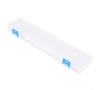 Caja de almacenamiento de plástico blanco organizador para pinceles, lápices de pintura, bolígrafos de acuarela, 33 x 7 x 3,5 cm de largo, contenedor de herramientas de dibujo artístico