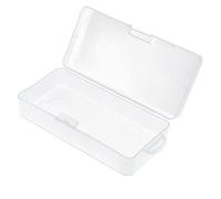 Caja de almacenamiento de plástico, caja transparente rectangular con cubierta de chanclas 18.2x8.8x4.5cm/7.2x3.5x1.8in joyas recipiente de almacenamiento vacío para joyas