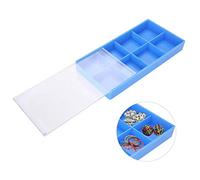 Caja de almacenamiento de plástico con tapa deslizante, 8 compartimentos Caja de almacenamiento Organizador de joyas Estuches de relojes Joyas Pendientes Contenedores para herramientas