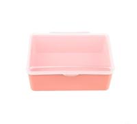 Caja de almacenamiento de plástico rosa, pequeña caja organizadora para joyas, cuentas, tornillos, tapa transparente, contenedor con cerradura, piezas de manualidades, 171 x 117 mm