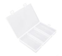 Caja de almacenamiento de plástico transparente con 3 compartimentos de rejilla para joyas, equipo de pesca, cosméticos, píldoras, componentes electrónicos con cubierta a prueba de polvo