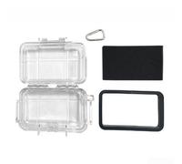 Caja de almacenamiento de plástico transparente con sello impermeable y forro de espuma a prueba de golpes para transporte al aire libre de cámaras y equipo técnico (Transparente-L)