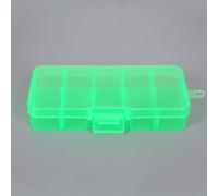 Caja de almacenamiento de plástico transparente con separadores ajustables para joyas, cuentas, manualidades, aparejos de pesca, tornillos de hardware y organizador de pastillas (verde)