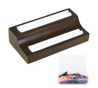 Caja de almacenamiento de púas de madera con 100 púas de guitarra antideslizantes hechas a mano, organizadores de púas de guitarra para músicos que viajan, caja de madera de gran capacidad
