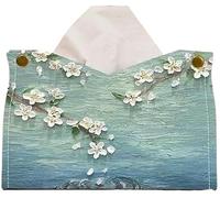 Caja de almacenamiento de rollos de papel higiénico, caja dispensadora de pañuelos, caja de pañuelos con tapa, caja de pañuelos con pintura al óleo, soporte for servilletas de PU for el hogar, la ofic