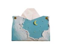 Caja de almacenamiento de rollos de papel higiénico, caja dispensadora de pañuelos, cubierta de caja de pañuelos de estilo lujoso y ligero, cubierta de caja de pañuelos de cuero PU con pintura al óleo