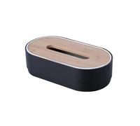 Caja de almacenamiento de rollos de papel higiénico, soporte for funda de caja de pañuelos con estuche dispensador for el hogar, la oficina, el baño y el dormitorio, color negro