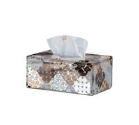 Caja de almacenamiento de rollos de papel higiénico, soporte moderno de vidrio for pañuelos, elegante servilletero rectangular for escritorio, elegante caja de pañuelos faciales con organizador de alm