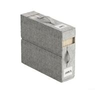 Caja de almacenamiento de sábanas transparente y etiquetas, organizador de lino plegable para ropa de cama, fundas de edredón, toallas, solución de almacenamiento a prueba de polvo para armario (gris)