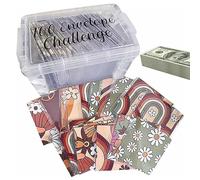Caja de almacenamiento de sobres,100 sobres para ahorrar dinero - Organizador de dinero para dinero en efectivo, regalo de desafío de dinero para presupuestar y ahorrar dinero Ristyur