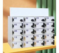 Caja de almacenamiento de teléfono de acrílico montada en la pared para teléfonos con 50 ranuras, armario de almacenamiento de llaves, dispositivo móvil, accesorio de ahorro de espacio para el hogar y