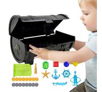 Caja de almacenamiento de tesoros | Pirate Chest Box Treasure Toy, gran caja de presentación del gran maestro para colección de tesoros, caja pirata decorativa