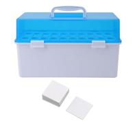 Caja de almacenamiento de tubos de ensayo Mango portátil Tapa a prueba de polvo Holds 20 Ponte del tubo de ensayo Racker Investigación científica Laboratorios Hospital Plastic