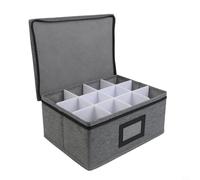 Caja de almacenamiento de vidrio de whisky con asas divisoras - 13 x 30 x 23 cm, funda protectora de tela Oxford para vasos Glencairn, caja de transporte apilable de carcasa dura para casa o mudanza