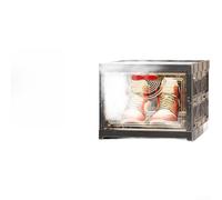 Caja de almacenamiento de zapatos transparente, organizador de zapatos de plástico plegable con área de exhibición superior, no requiere montaje, gabinete estilo cajón para organización de armario del
