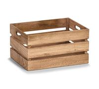Zeller Caja de Almacenamiento, Madera, Blanco Vintage, Metal, Naturaleza, 39 x 29 x 21 cm