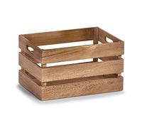 Zeller Caja de Almacenamiento, Madera, Blanco Vintage, vellón, Naturaleza, 35 x 25 x 20 cm