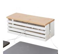 Caja De Almacenamiento De Zócalo De Madera, Caja Organizadora De Cables, Bandeja De Corrector De Cordón, Solución Ordenada De Gestión De Cables, Amplio Diseño Interior Y De Ahorro De Espacio Minimalis