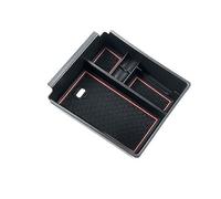 Caja de almacenamiento del apoyabrazos Reposabrazos central ABS para Hyundai para Tucson L 2021, caja de almacenamiento secundaria, bandeja organizadora consola(With Red Mat)