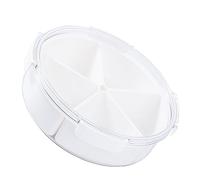 Caja de almacenamiento dividida, sellado hermético, fácil acceso, 4 compartimentos, caja de almacenamiento moderna para oficina (redonda)