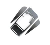 Caja de almacenamiento Embellecedor de marco de palanca de cambios de consola central de acero inoxidable para Audi A6 C6 2005-2011 LHD(B Black)